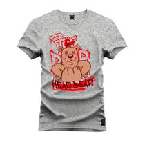 Camiseta Plus Size Estampada Confortável Premium Macia Urso Pose Style