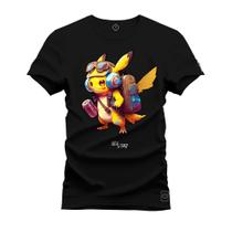 Camiseta Plus Size Estampada Pokemom Desbravador