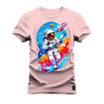 Camiseta Plus Size Estampada Premium Algodão Astronalta Viagem - Nexstar