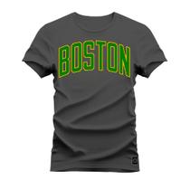 Camiseta Plus Size Estampada Premium Algodão Boston