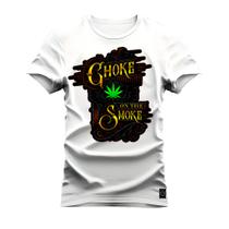 Camiseta Plus Size Estampada Premium Algodão Choke Smoke