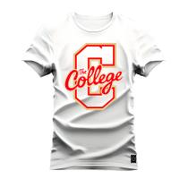 Camiseta Plus Size Estampada Premium Algodão College