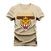 Camiseta Plus Size Estampada Premium Algodão Nexstar Tigre