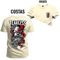 Camiseta Plus Size Estampada Premium T-Shirt FearLess Frente Costas