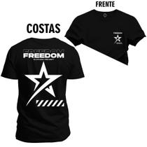 Camiseta Plus Size Estampada Premium T-Shirt Freedon Frente Costas