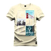 Camiseta Plus Size Estampada Unissex Macia Confortável Premium City