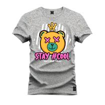 Camiseta Plus Size Estampada Unissex Macia Confortável Premium Stay Cool