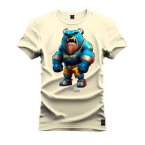 Camiseta Plus Size Estampada Unissex Macia Confortável Premium Urso Garras