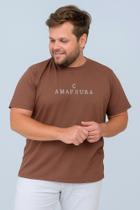 Camiseta Plus Size Estampada You Size Algodão Misto Amargura ou Amar Cura” Marrom