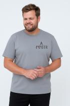 Camiseta Plus Size Estampada You Size Algodão Misto Fugir ou Agir