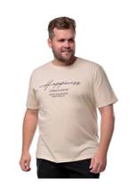 Camiseta Plus Size Estampada You Size Algodão Misto Happinness - Marinho