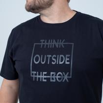 Camiseta Plus Size Estampada You Size Algodão Misto Think Outsider The Box Camiseta Plus Size Estampada You Size Algodão Misto Think Outsider The Box