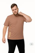 Camiseta Plus Size Estampada You Size Algodão Misto You Size na Lateral - Preto