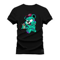 Camiseta Plus Size Extra Grande Algodão Estampada Varias Cores Urso Louco