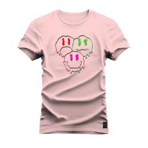 Camiseta Plus Size Extra Grande Confortável Estampa Dtf Premium Smiley Bear