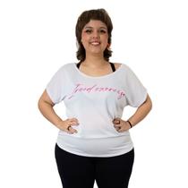 Camiseta Plus Size Feminina Dry Furadinho Academia