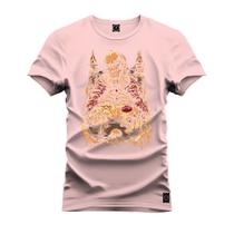 Camiseta Plus Size Forma Grande Confortável Estampada Castel Caveira