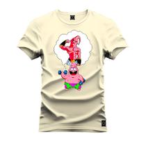 Camiseta Plus Size Forma Grande Confortável Estampada Patrick Sonho MajimBoo