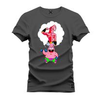 Camiseta Plus Size Forma Grande Confortável Estampada Patrick Sonho MajimBoo