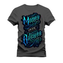 Camiseta Plus Size Forma Grande Estampa Dtf Premium Money Rilches