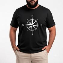 Camiseta Plus Size G1 ao G5 Estampa Bússola Extra Grande G1 G2 G3 G4 G5 Algodão Premium