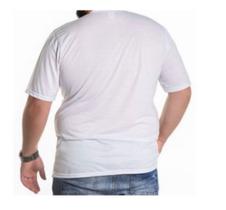 Camiseta Plus Size G1 XG 3G Branca masculina para sublimação 100 poliéster