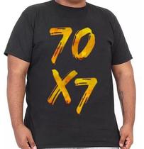 Camiseta Plus Size Gospel Evangélica Perdoe 70x7 Camiseta Plus Size Gospel Evangélica Perdoe 70x7