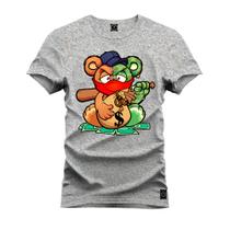 Camiseta Plus Size Grande T-Shirt Estampada Varias Cores Urso Dinheirão