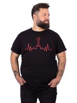 Camiseta Plus Size Guitarra Batidas Preta.