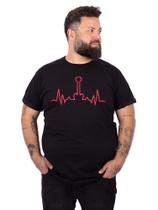Camiseta Plus Size Guitarra Batidas Preta. Camiseta Plus Size Guitarra Batidas Preta.