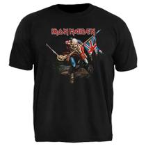 Camiseta Plus Size Iron Maiden Stamp Unissex Estilo Rock Autêntico