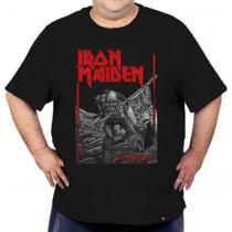 Camiseta Plus Size Iron Maiden The Trooper Banda Algodão