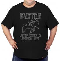 Camiseta Plus Size Led Zeppelin United States 1977 Camiseta Plus Size Led Zeppelin United States 1977