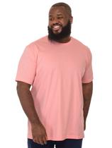 Camiseta Plus Size Lisa Anistia Masculina Básica Algodão Rosa Claro
