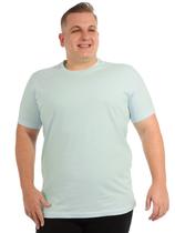 Camiseta Plus Size Lisa Anistia Masculina Básica Algodão Verde Água