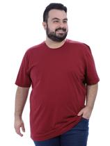Camiseta Plus Size Lisa Masculina Básica Algodão Bordo