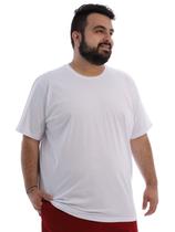 Camiseta Plus Size Lisa Masculina Básica Algodão Branca