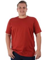 Camiseta Plus Size Lisa Masculina Básica Algodão Tijolo Camiseta Plus Size Lisa Masculina Básica Algodão Tijolo