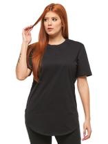 Camiseta Plus Size Longline Feminina Oversized Manga Curta