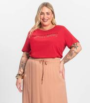 Camiseta Plus Size Manga Curta Secret Glam Vermelho