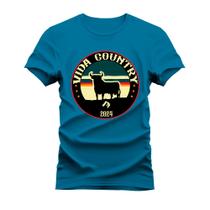 Camiseta Plus Size Manga Curta Unissex Confortável Paisagem