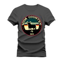 Camiseta Plus Size Manga Curta Unissex Confortável Paisagem