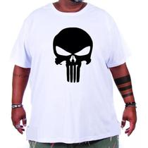 Camiseta Plus Size Masculina Estampa Justiceiro - G1 ao G4