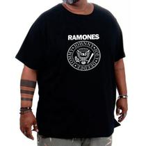 Camiseta Plus Size Masculina Estampa Ramones - G1 ao G4