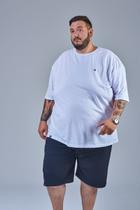 Camiseta Plus Size Masculina Symbol Bordada Branco T-Ros Clothing
