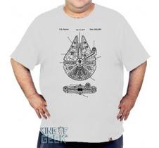 Camiseta Plus Size Millenium Falcon Star Wars Han Solo Geek