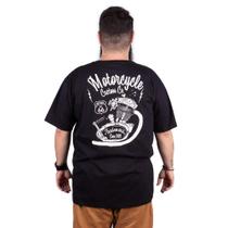 Camiseta Plus Size Motorcycle Custom Co 66 - Preta.