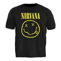Camiseta Plus Size Nirvana Stamp Unissex Estilo Grunge com Atitude