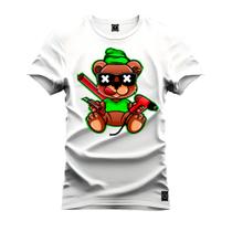 Camiseta Plus Size Premium 100% Algodão Estampada Shirt Unissex Urso Furadeira Money