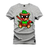 Camiseta Plus Size Premium 100% Algodão Estampada Shirt Unissex Urso Furadeira Money